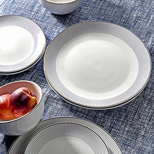 Elle Collection Lorraine Round Dinnerware Set 16-Piece Porcelain Dinner Set w/ 4 Dinner Plates,4 Salad Plates,4 Bowls & 4 Mugs,Lorraine,10.5",7892-16-RB