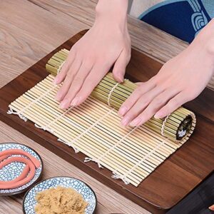 YULAO DA Sushi Making Kit and Sushi dinnerware set, 2 Bamboo Rolling Sushi Mats, 2 Sushi Plates, 2 Sauce Dishes, 2 Pairs of Chopsticks, 2 Chopsticks Rests, 1Tableware Bags, 1 Paddle and 1 Spreade...