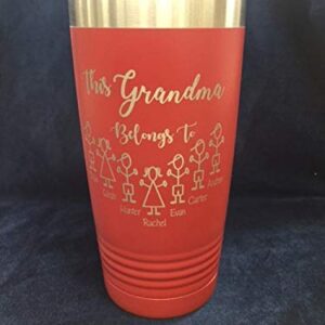 Custom Personalized This Grandma Belongs to Tumbler with Clear lid Travel Mug Coffee Mug Thumbler for Grandma Nana Papa