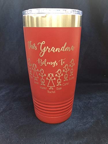 Custom Personalized This Grandma Belongs to Tumbler with Clear lid Travel Mug Coffee Mug Thumbler for Grandma Nana Papa