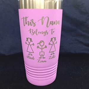 Custom Personalized This Grandma Belongs to Tumbler with Clear lid Travel Mug Coffee Mug Thumbler for Grandma Nana Papa