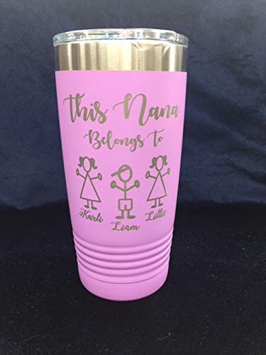 Custom Personalized This Grandma Belongs to Tumbler with Clear lid Travel Mug Coffee Mug Thumbler for Grandma Nana Papa