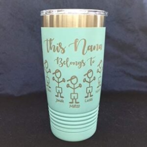 Custom Personalized This Grandma Belongs to Tumbler with Clear lid Travel Mug Coffee Mug Thumbler for Grandma Nana Papa