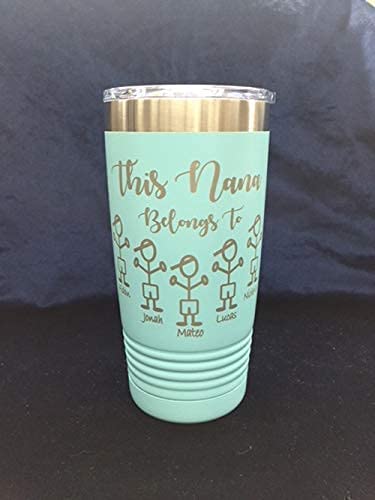 Custom Personalized This Grandma Belongs to Tumbler with Clear lid Travel Mug Coffee Mug Thumbler for Grandma Nana Papa