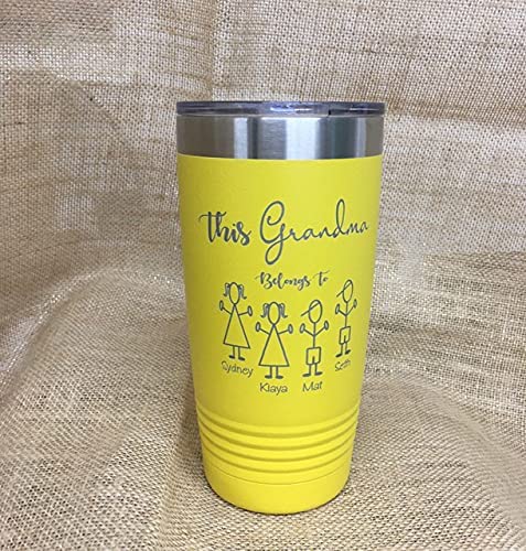 Custom Personalized This Grandma Belongs to Tumbler with Clear lid Travel Mug Coffee Mug Thumbler for Grandma Nana Papa