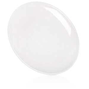 Peohud 6 Pack Melamine Dinner Plates, 11 Inches White Melamine Plates, Flat Bottom Dinnerware Dishes for Everyday Use, Break-resistant