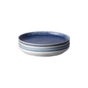 denby studio blue 4 piece small plate set, 17.5 centimeters