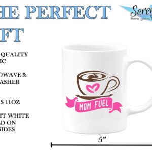 Mom Fuel Funny Coffee Mugs | Mothers Day Gifts Tea Mug | White 11 Ounce Ceramic Cup | Gift For Wife Mom Daughter Girlfriend Grandma | Country Rustic Farmhouse Style Kitchen Decor 2021