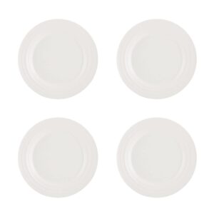 Mikasa Swirl White 16 Piece Dinnerware Set, Service for 4