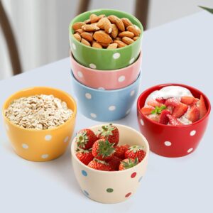 Cedilis 12 Pack Small Porcelain Bowls, 10oz Dessert Bowls, Colorful Ceramic Prep Bowls, Serving Bowl for Side Dishes, Dipping, Snack, Appetizer, Ice Cream, Condiments, Soup, Rice, Microwave Safe