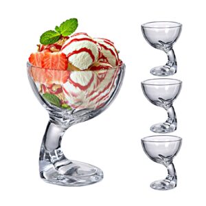 aefpoymxu glass dessert cups set 4 serving bowls ice cream sundae punch candy snack christmas plates small appetizer cute salad mini bar supplies dish