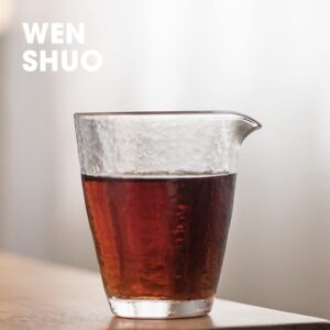 WENSHUO Sharing Glass Tea Cup, Tea Fair Cup, the Charming Surface, Premium Lead-Free (Classic)