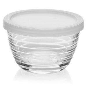 Libbey Small Glass Bowls with Lids, 6.25-ounce, Set of 8