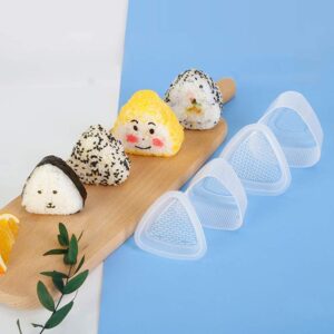 JINYONGXING Triangle Sushi Mold Onigiri Maker Bento Press Mold Diy Tool Triangle Rice Ball Sushi Make MoldKitchen Accessories(6 Pcs)