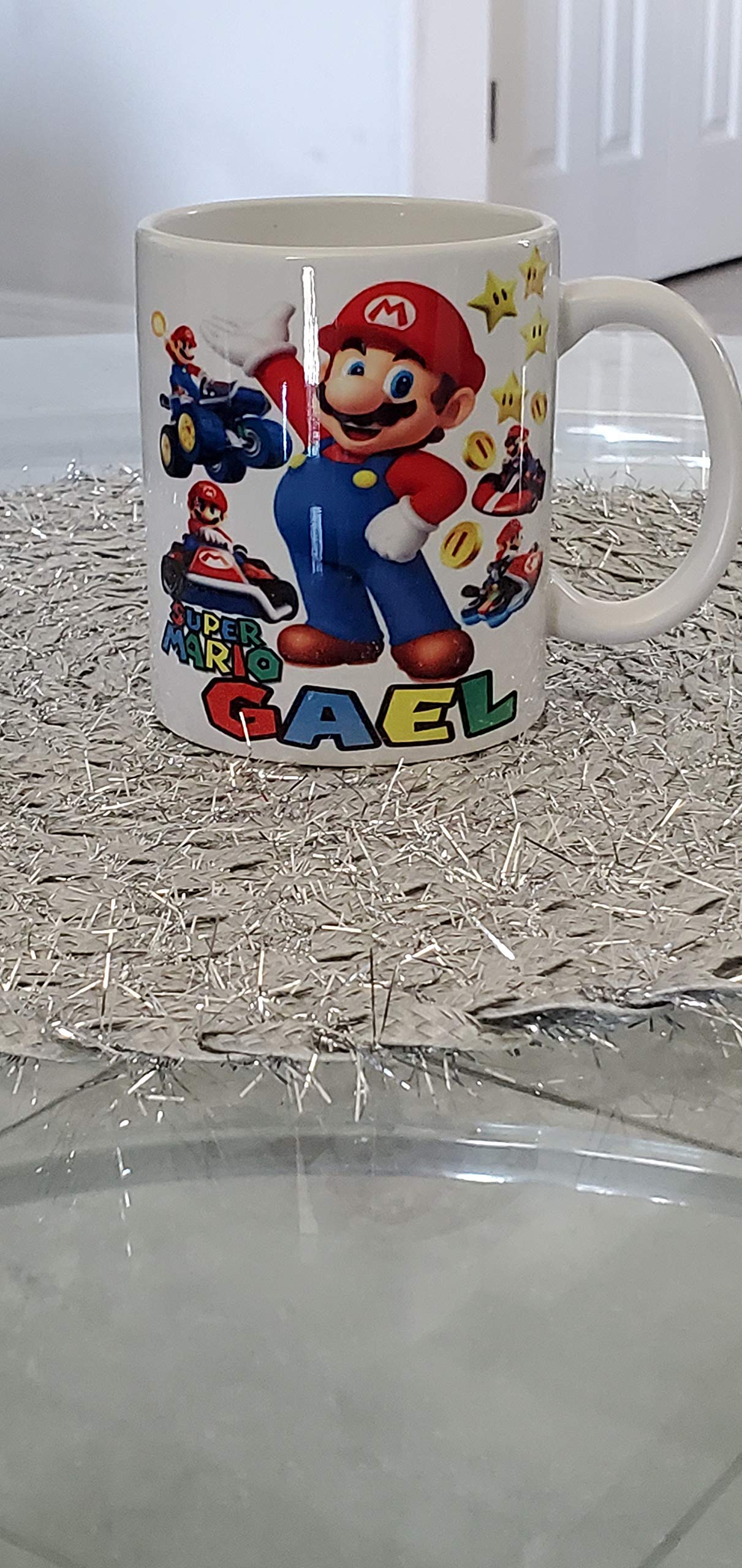 Personalize your Mario Bros chocolate or coffee ceramic mug, Mario gift mugs, gamer mug, put your name or text for front and back, use with left or right hand.Tazas personalizadas.