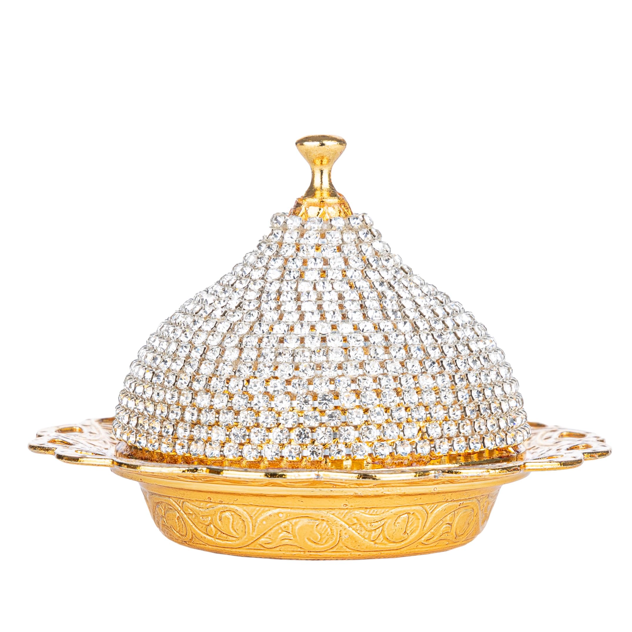 Alisveristime Ottoman Turkish Greek Arabic Espresso Coffee Cups with Saucer and Lid (Crystal Set) (Set of 2) (Gold)