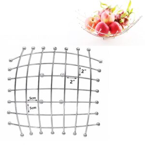 BAIOUDA Fruit Basket Silver Fruit Bowl Vegetable Storage Holder, Gold Living Room Desktop Fruit Bowl Creative Fashion Storage Basket For Kitchen Decoration (Silver)