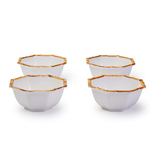 Two's Company Bamboo Touch Set Of 4 Octagonal Multipurpose Individual Bowls