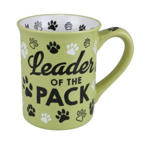 enesco our name is mud leader of the pack pets over people coffee mug, 16 ounce, multicolor