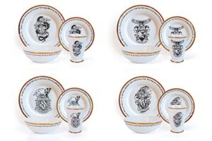 harry potter hogwarts house logos 16-piece ceramic dinnerware set