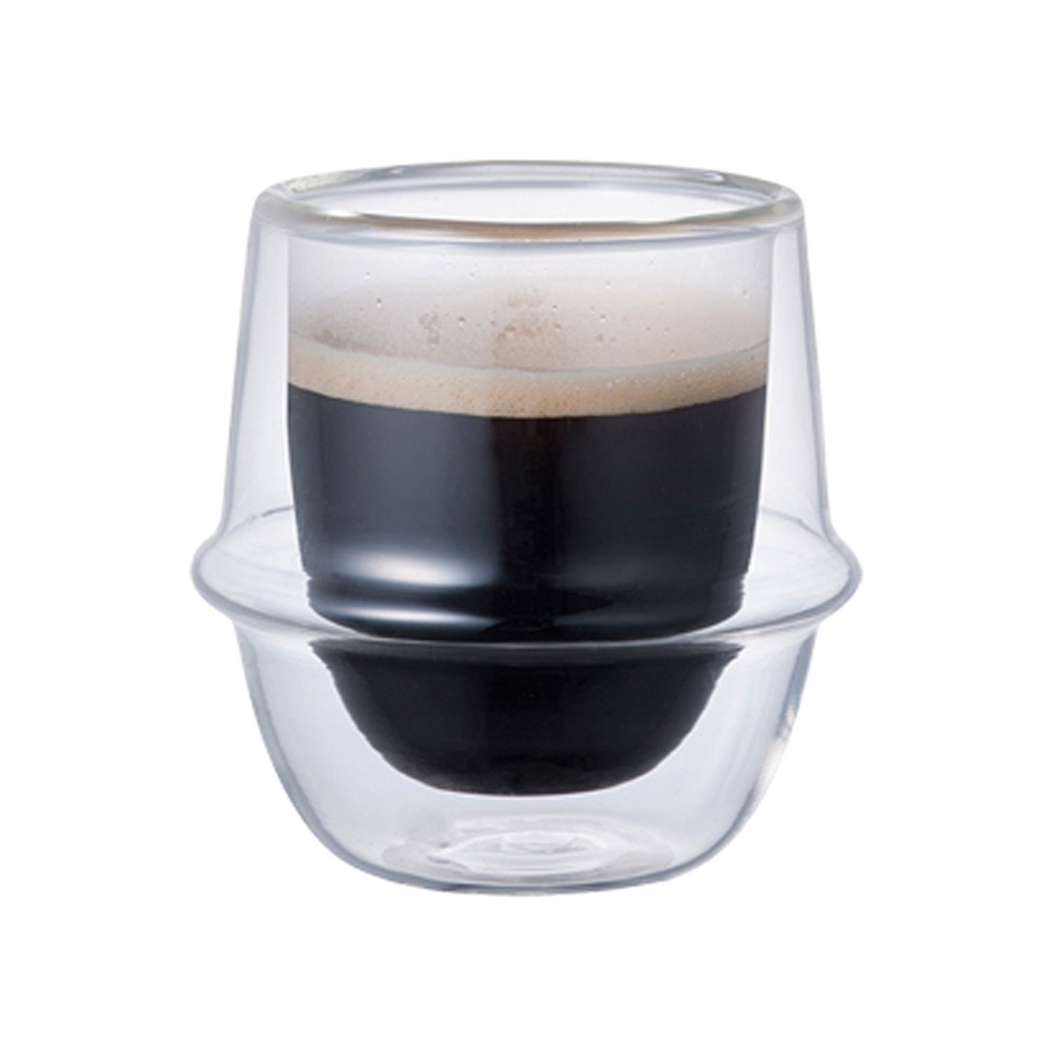 Kinto Set of 2 Double-Walled KRONOS 80 ml Espresso Cups - Maintain Temperature - Prevent Condensation