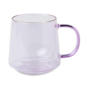 good citizen coffee co. double-walled borosilicate glass mug for coffee or tea, 12 ounces, lilac