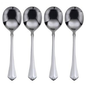 oneida juilliard round bowl soup spoons, set of 4