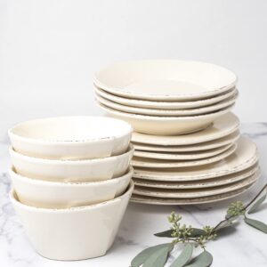 Vietri Lastra Linen 4-Pc Place Setting, Dinnerware Set - Cereal/Pasta Bowls, Salad/Dinner Plates