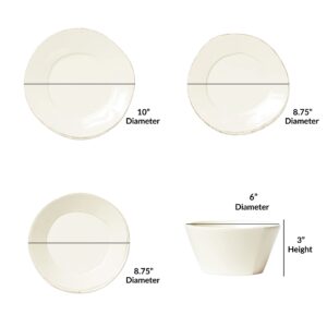 Vietri Lastra Linen 4-Pc Place Setting, Dinnerware Set - Cereal/Pasta Bowls, Salad/Dinner Plates