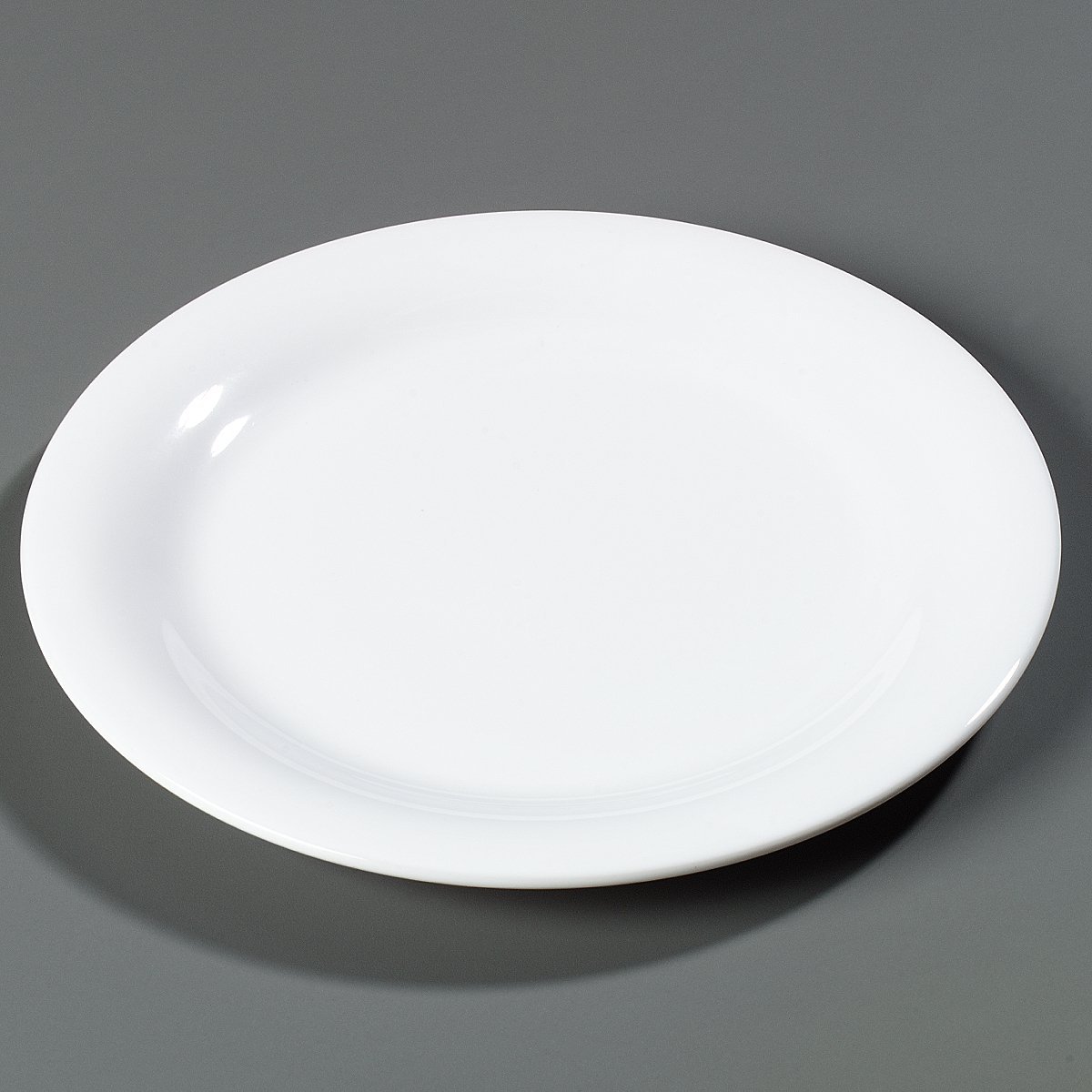 Carlisle FoodService Products Sierrus Reusable Plastic Plate with Narrow Rim for Buffets, Restaurants, and Homes, Melamine, 9 Inches, White, (Pack of 24)