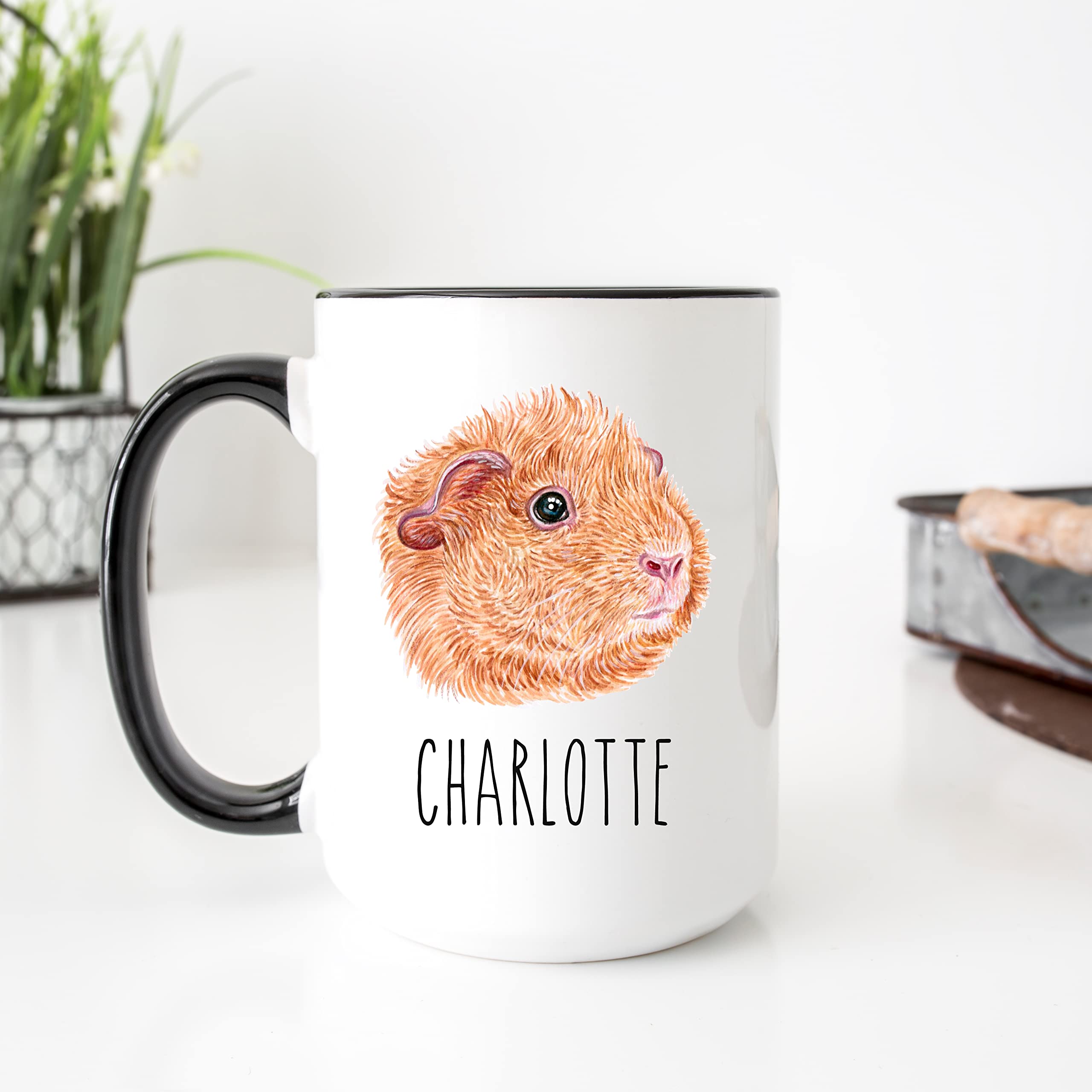 Customized Name Coffee Mug - Personalized Gift for Pet Owner - Custom Pet Memorial Tea Cup (Guinea Pig)