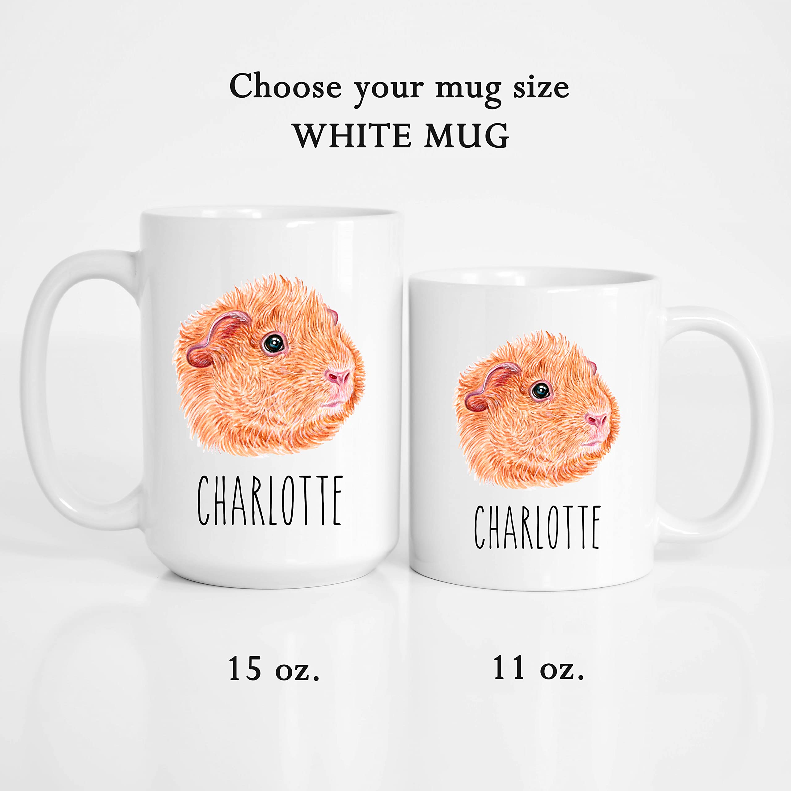 Customized Name Coffee Mug - Personalized Gift for Pet Owner - Custom Pet Memorial Tea Cup (Guinea Pig)