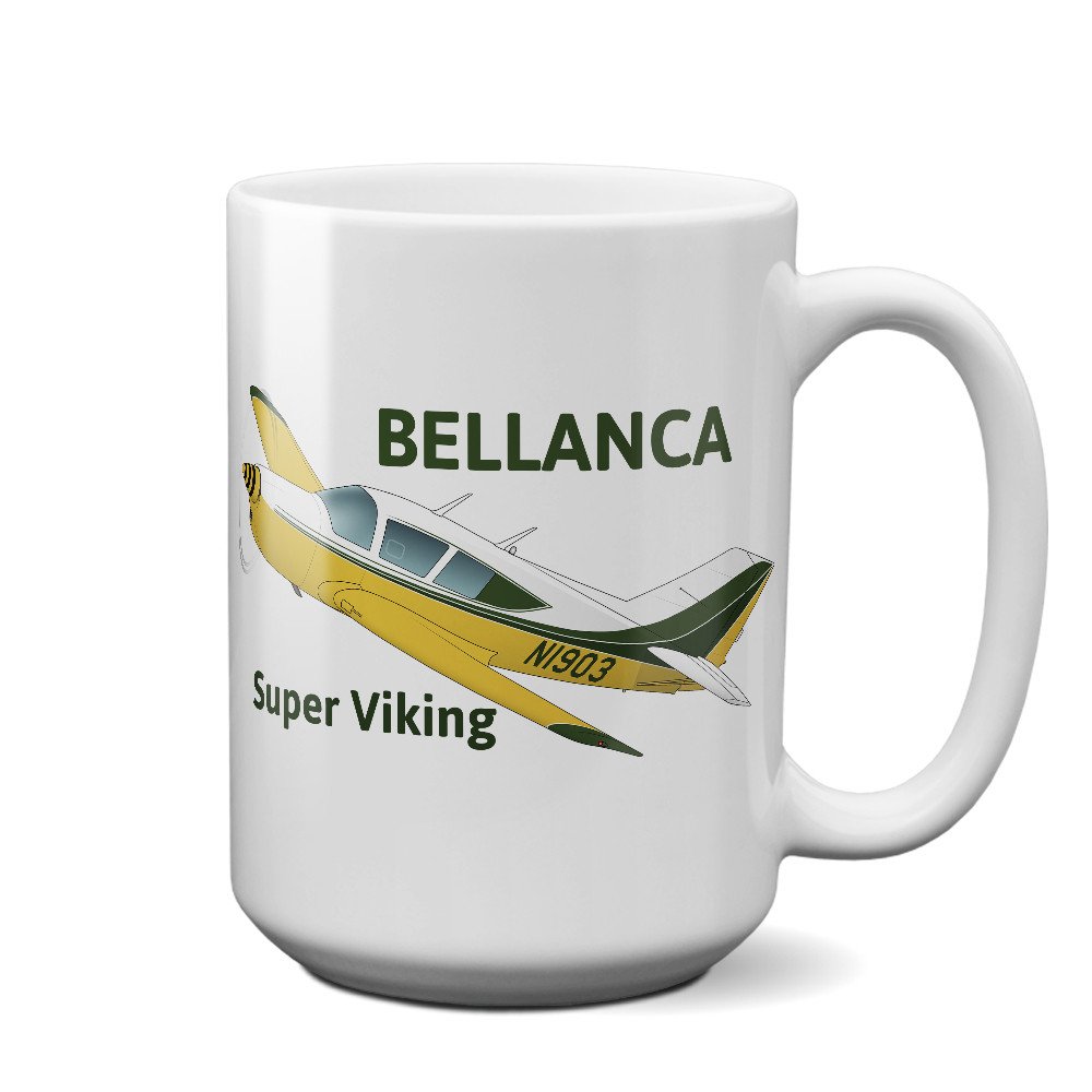 Bellanca Super Viking Custom Airplane Ceramic Mug - Personalized with N#