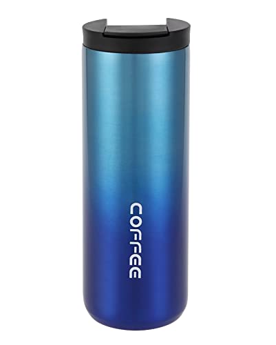 Hikaru Insulated Coffee Mug Travel Coffee Mug Stainless Steel Coffee Mug Leakproof with Screw Lid Double Wall Coffee Cup Keep Warm for Coffee Coffee Insulated Tea Mug 550ml/18.5oz (Blue), 18.5 ounce