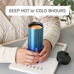 Hikaru Insulated Coffee Mug Travel Coffee Mug Stainless Steel Coffee Mug Leakproof with Screw Lid Double Wall Coffee Cup Keep Warm for Coffee Coffee Insulated Tea Mug 550ml/18.5oz (Blue), 18.5 ounce