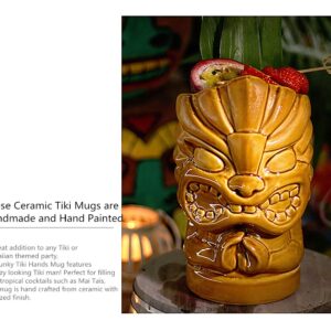 SuproBarware Tiki Mug Cocktail Mug - 28oz Ceramic Tiki Glasses for Cocktail Hawaiian Party