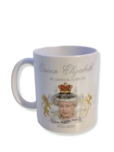 queen elizabeth platinum jubilee mug only authentic if shipped from new york or prime collectible memoribilia - limited edition - royal jubilee - platinum jubilee coffee mug cup british designer