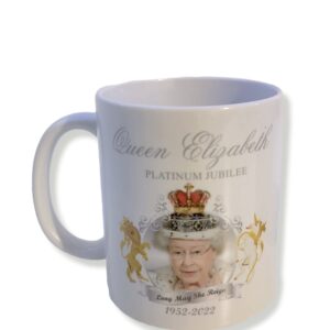 Queen Elizabeth Platinum Jubilee Mug ONLY AUTHENTIC IF SHIPPED FROM NEW YORK OR PRIME Collectible Memoribilia - Limited Edition - Royal Jubilee - Platinum Jubilee Coffee Mug Cup BRITISH DESIGNER