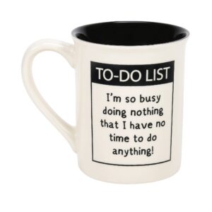 Enesco Our Name is Mud Retirement Schedule Nothing to Do Coffee Mug, 16 Ounce, Multicolor