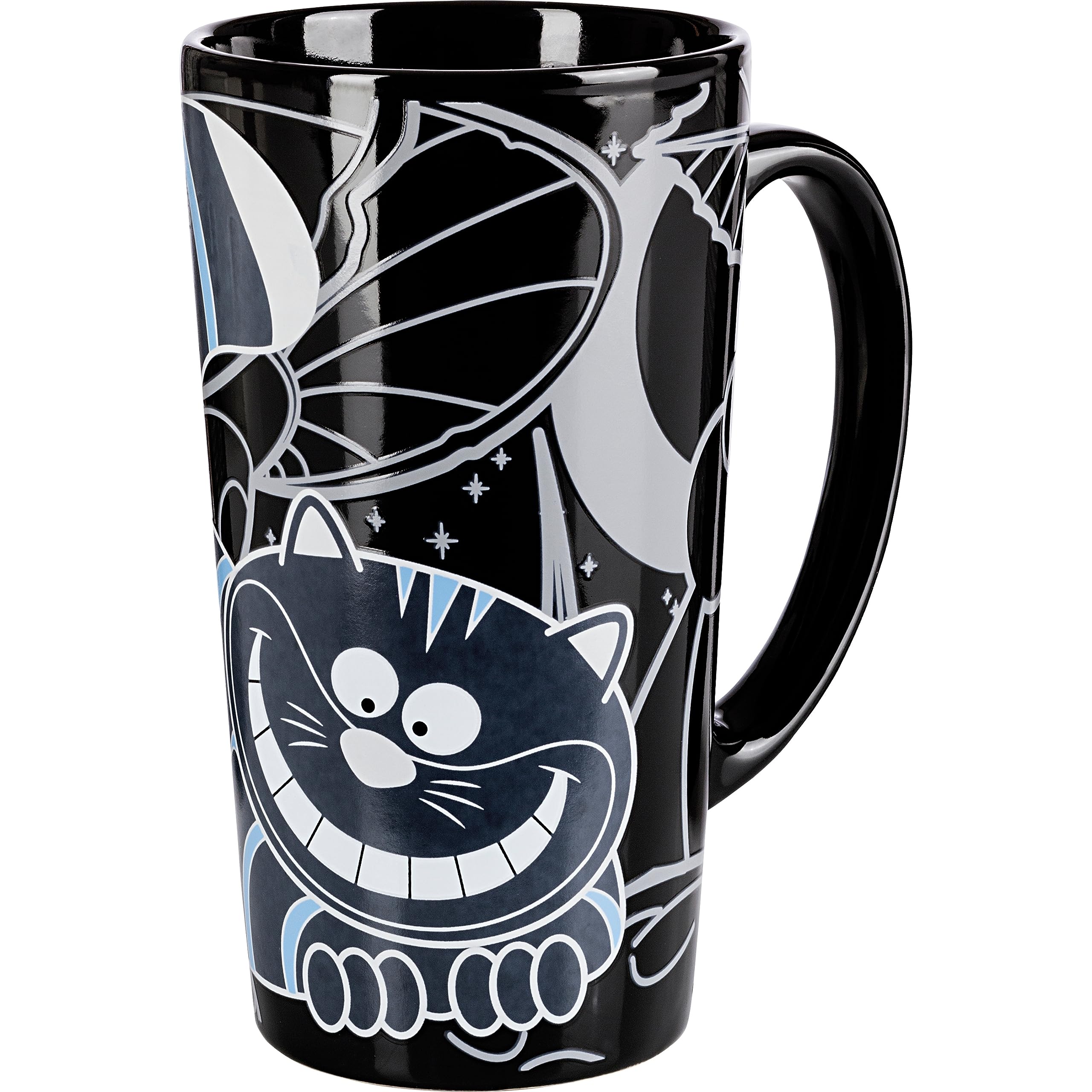 Gift Republic GR450029 Cheshire Cat Heat Chaning Mug, Large (Pack of 1), BLACK