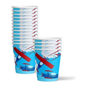 Airplane Birthday Party Supplies Set Plates Napkins Cups Tableware Kit for 16