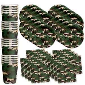 camo classic birthday party supplies set plates napkins cups tableware kit for 16