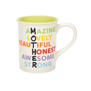 enesco our name is mud mother anagram engraved coffee mug, 16 ounce, multicolor