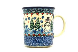 polish pottery mug - straight sided - unikat signature - u4661