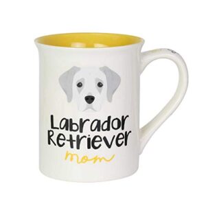 enesco our name is mud labrador retriever dog mom coffee mug, 16 ounce, multicolor