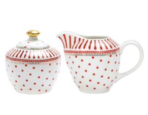 rocktrend stripe polka dot ceramic coffee serving set creamer and sugar bowl set