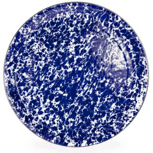 golden rabbit enamelware - cobalt swirl pattern - 15.5" medium tray