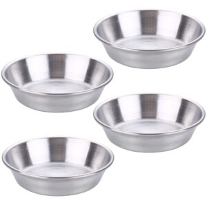 zgwansui stainless steel dipping sauce dish, individual sauce bowls saucers, small metal ramekins, little seasoning bowls, soy sauce dishes for sushi salad dressing side dish, 4 pack 5.3oz