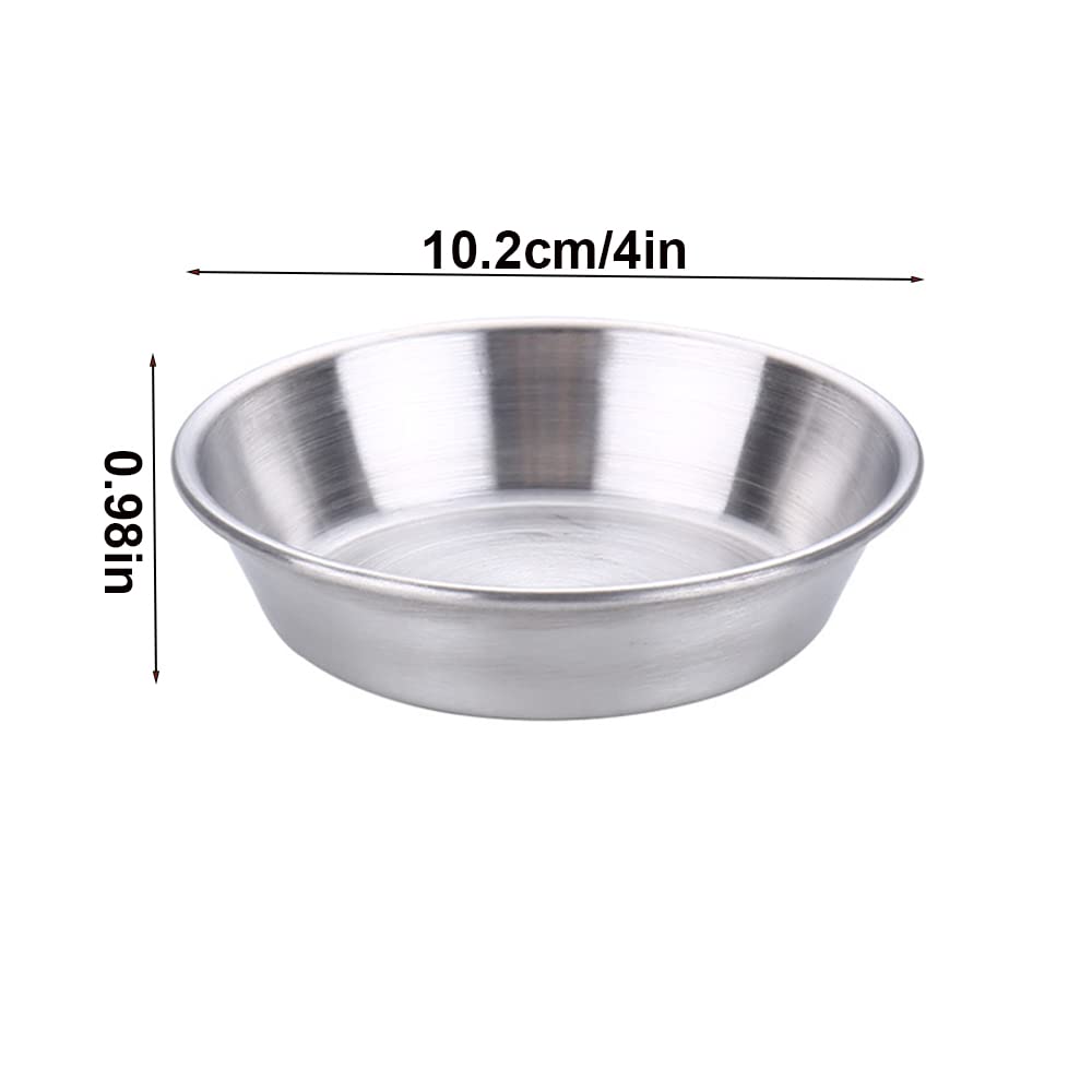 ZGWANSUI Stainless Steel Dipping Sauce Dish, Individual Sauce Bowls Saucers, Small Metal Ramekins, Little Seasoning Bowls, Soy Sauce Dishes for Sushi Salad Dressing Side Dish, 4 Pack 5.3oz