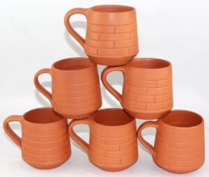 odishabazaar terracotta(real mitti) unglazed clay mud tea cup - set of 6 using for tea and coffee 160ml (c-cup-111)